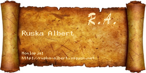 Ruska Albert névjegykártya